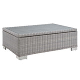 Conway 4-Piece Outdoor Patio Wicker Rattan Furniture Set - Modern Coastal & UV-Resistant Synthetic Wicker