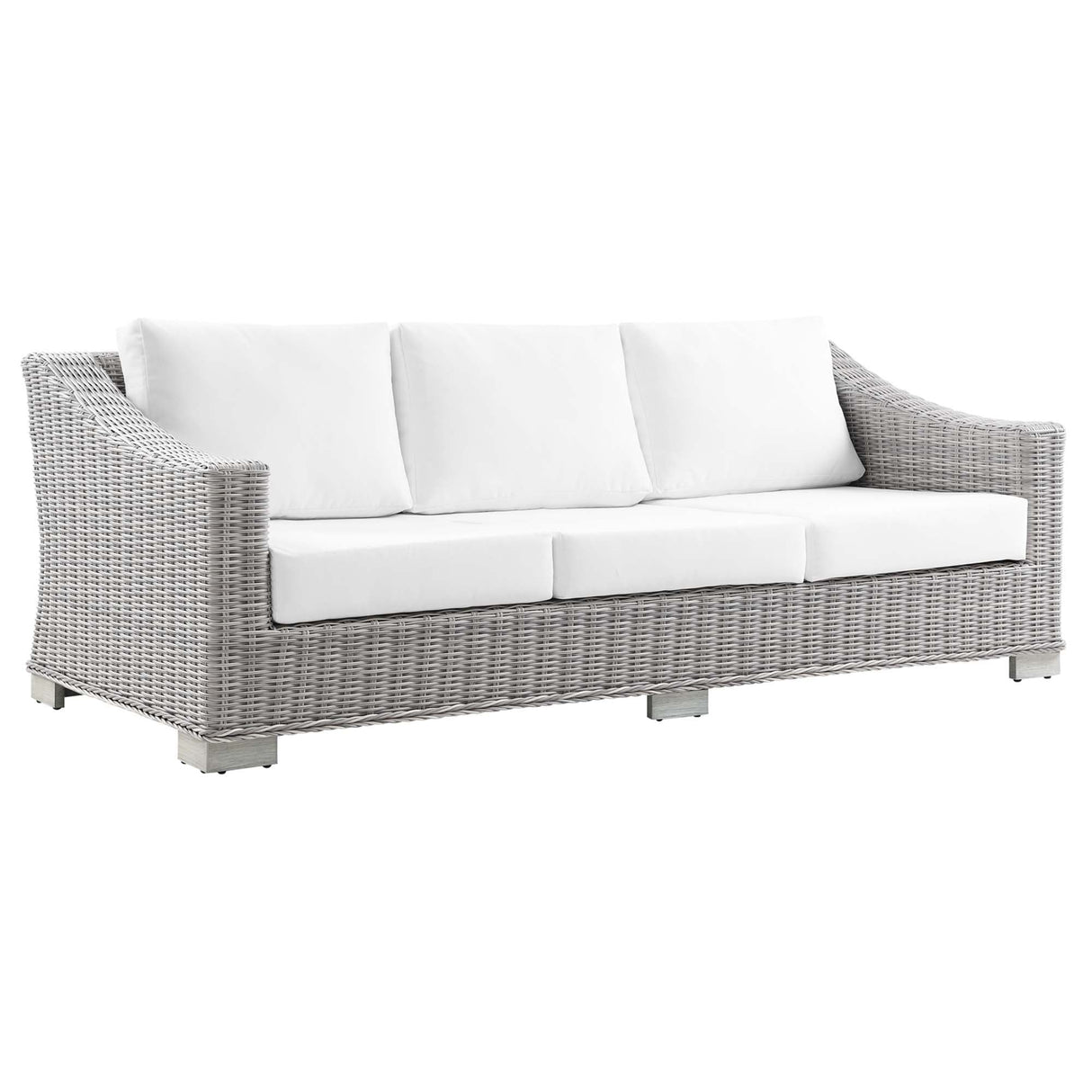Conway 4-Piece Outdoor Patio Wicker Rattan Furniture Set - Modern Coastal & UV-Resistant Synthetic Wicker
