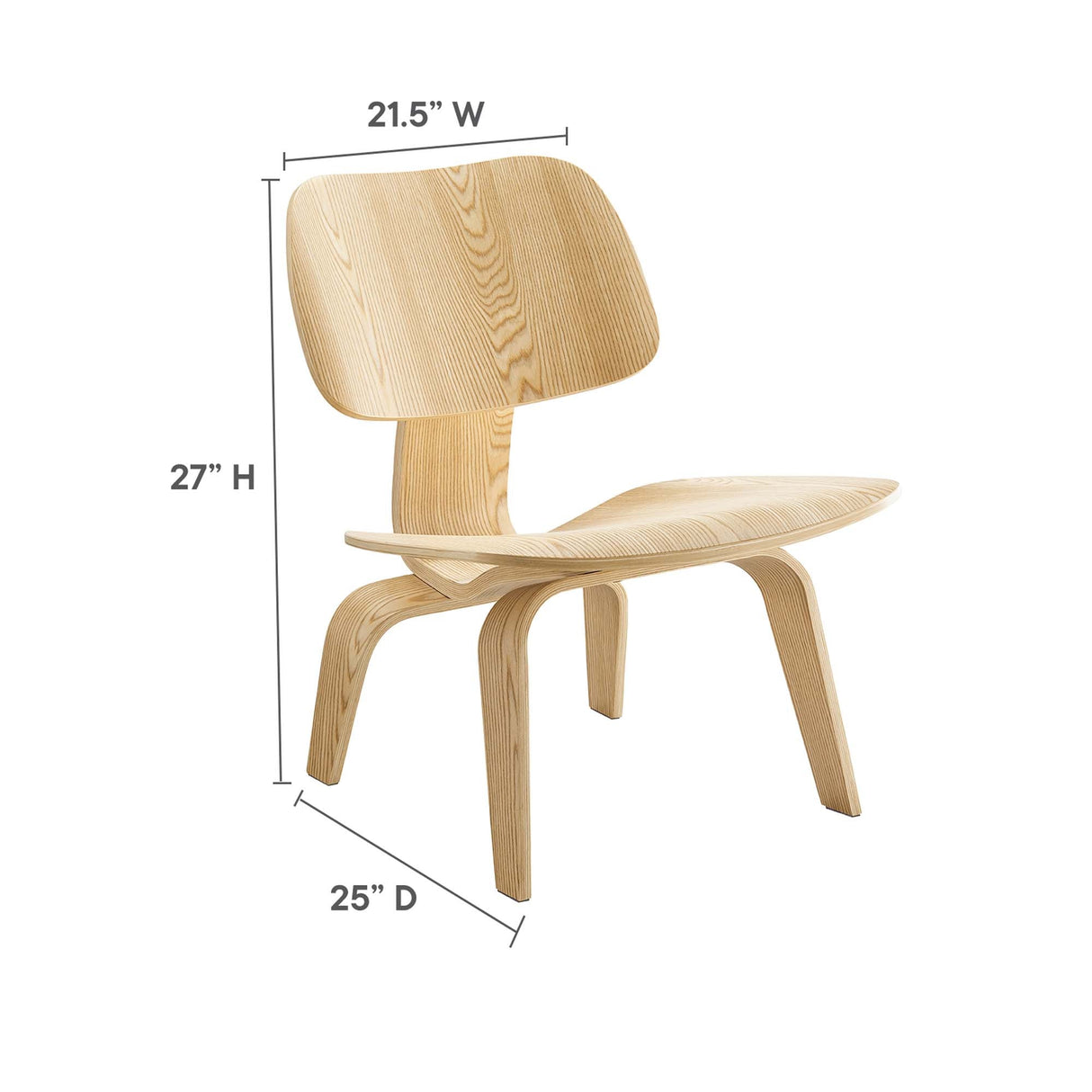 Fathom Wood Lounge Chair - Mid-Century Modern & Sculptural Accent Seating