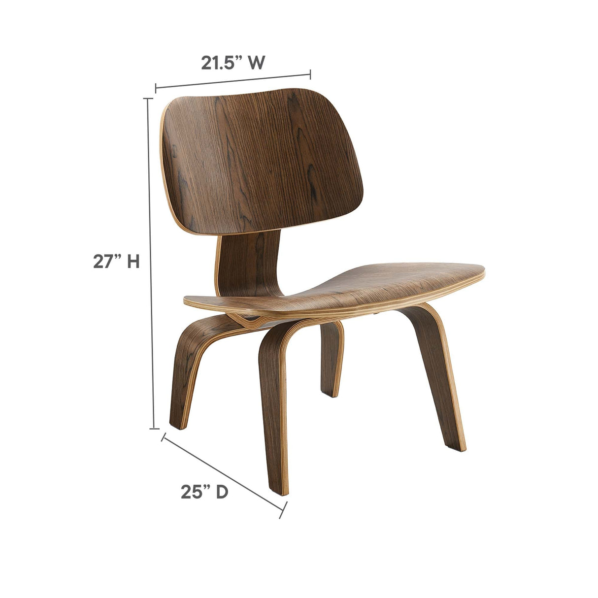 Fathom Wood Lounge Chair - Mid-Century Modern & Sculptural Accent Seating