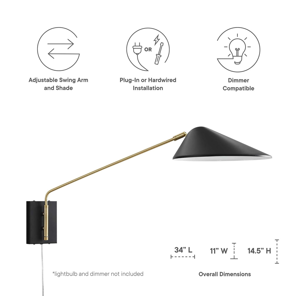 Journey 24" Swing Arm Wall Sconce - Mid-Century Modern & Adjustable Task Lighting