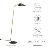 Journey Standing Floor Lamp - Contemporary Minimalist & Adjustable Swivel Shade