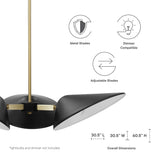 Journey 3-Light Triple Arm Pendant - Mid-Century Modern Swivel Task Lighting