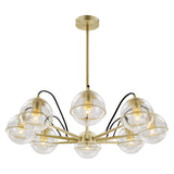 Hanna 8-Light Chandelier - Mid-Century Modern & Satin Brass Starburst Style