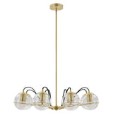 Hanna 8-Light Chandelier - Mid-Century Modern & Satin Brass Starburst Style