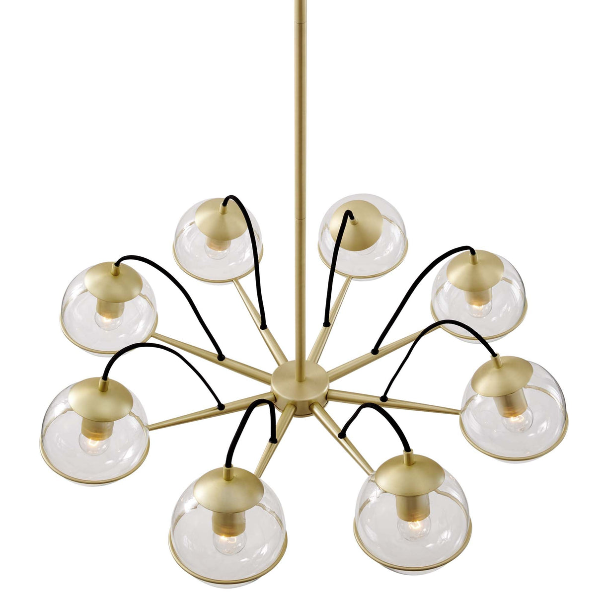 Hanna 8-Light Chandelier - Mid-Century Modern & Satin Brass Starburst Style