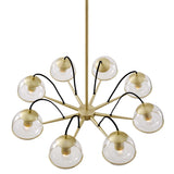 Hanna 8-Light Chandelier - Mid-Century Modern & Satin Brass Starburst Style