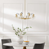 Hanna 8-Light Chandelier - Mid-Century Modern & Satin Brass Starburst Style
