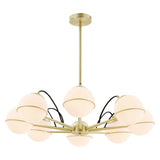 Hanna 8-Light Chandelier - Mid-Century Modern & Satin Brass Starburst Style