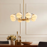 Hanna 8-Light Chandelier - Mid-Century Modern & Satin Brass Starburst Style