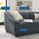 Comprise 2-Piece Upholstered Loveseat - Casual Modern & French Piping Detail