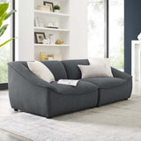 Comprise 2-Piece Upholstered Loveseat - Casual Modern & French Piping Detail