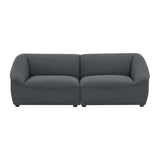 Comprise 2-Piece Upholstered Loveseat - Casual Modern & French Piping Detail