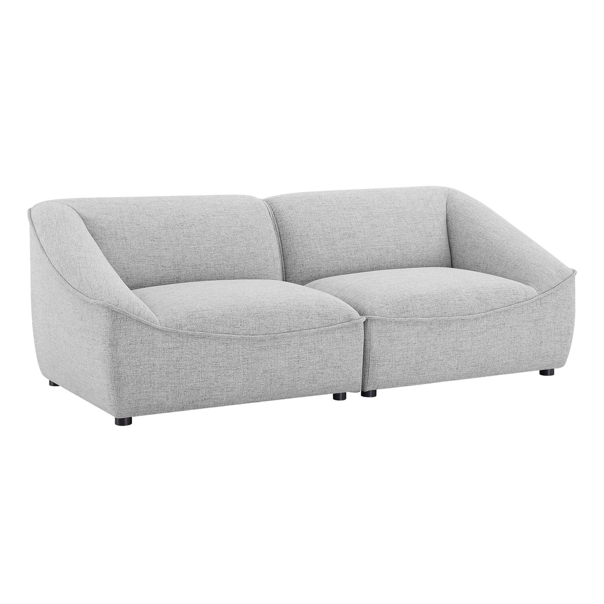Comprise 2-Piece Upholstered Loveseat - Casual Modern & French Piping Detail