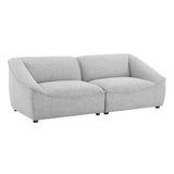 Comprise 2-Piece Upholstered Loveseat - Casual Modern & French Piping Detail