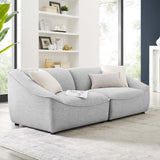 Comprise 2-Piece Upholstered Loveseat - Casual Modern & French Piping Detail