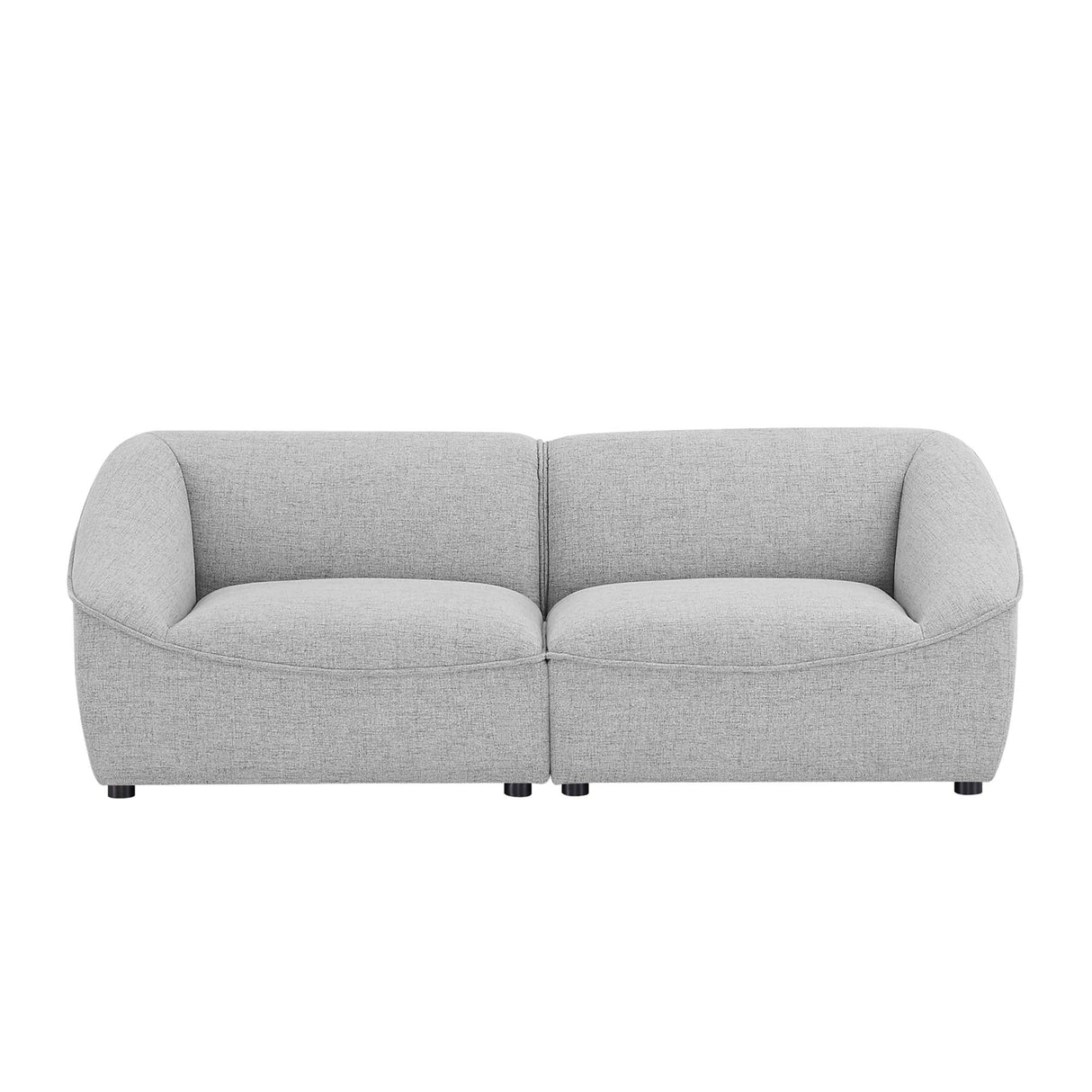 Comprise 2-Piece Upholstered Loveseat - Casual Modern & French Piping Detail
