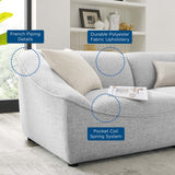 Comprise 2-Piece Upholstered Loveseat - Casual Modern & French Piping Detail