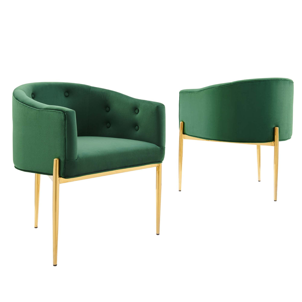 Savour Tufted Performance Velvet Accent Chairs - Set of 2 - Glam Deco & Versatile Living Room Seating