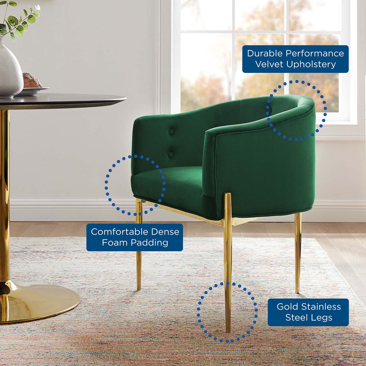 Savour Tufted Performance Velvet Accent Chairs - Set of 2 - Glam Deco & Versatile Living Room Seating