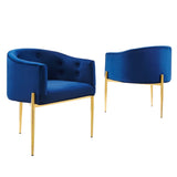 Savour Tufted Performance Velvet Accent Chairs - Set of 2 - Glam Deco & Versatile Living Room Seating