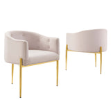 Savour Tufted Performance Velvet Accent Chairs - Set of 2 - Glam Deco & Versatile Living Room Seating
