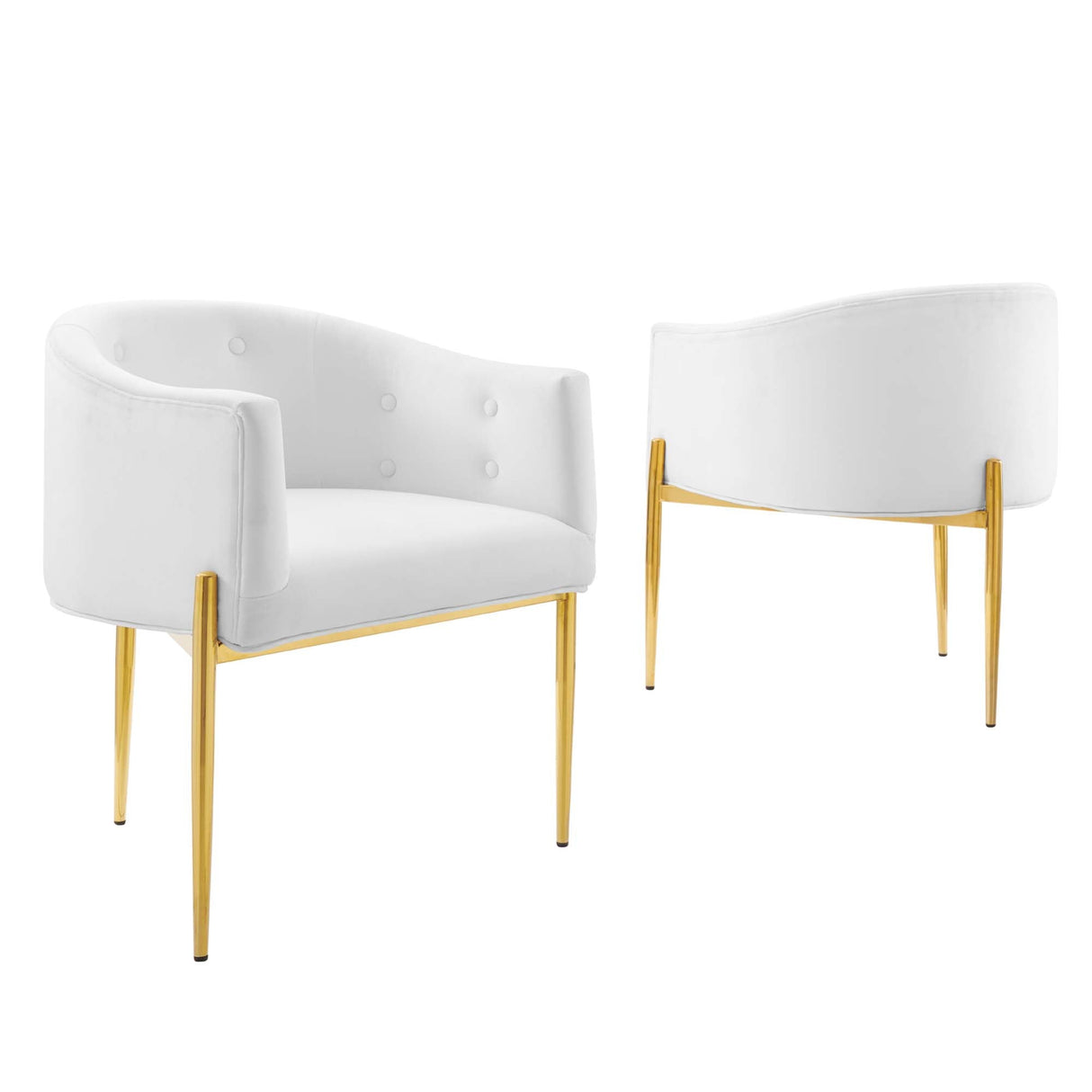 Savour Tufted Performance Velvet Accent Chairs - Set of 2 - Glam Deco & Versatile Living Room Seating