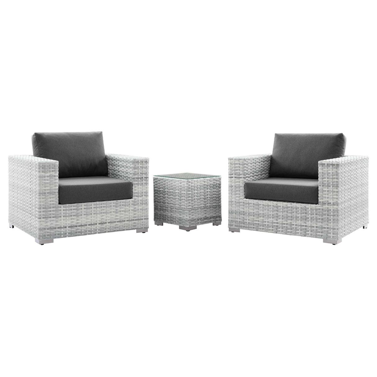 Convene 3-Piece Outdoor Patio Set - Modern Coastal & Weather-Resistant Wicker