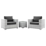 Convene 3-Piece Outdoor Patio Set - Modern Coastal & Weather-Resistant Wicker