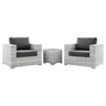 Convene 3-Piece Outdoor Patio Set - Modern Coastal & Weather-Resistant Wicker
