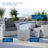 Convene 3-Piece Outdoor Patio Set - Modern Coastal & Weather-Resistant Wicker