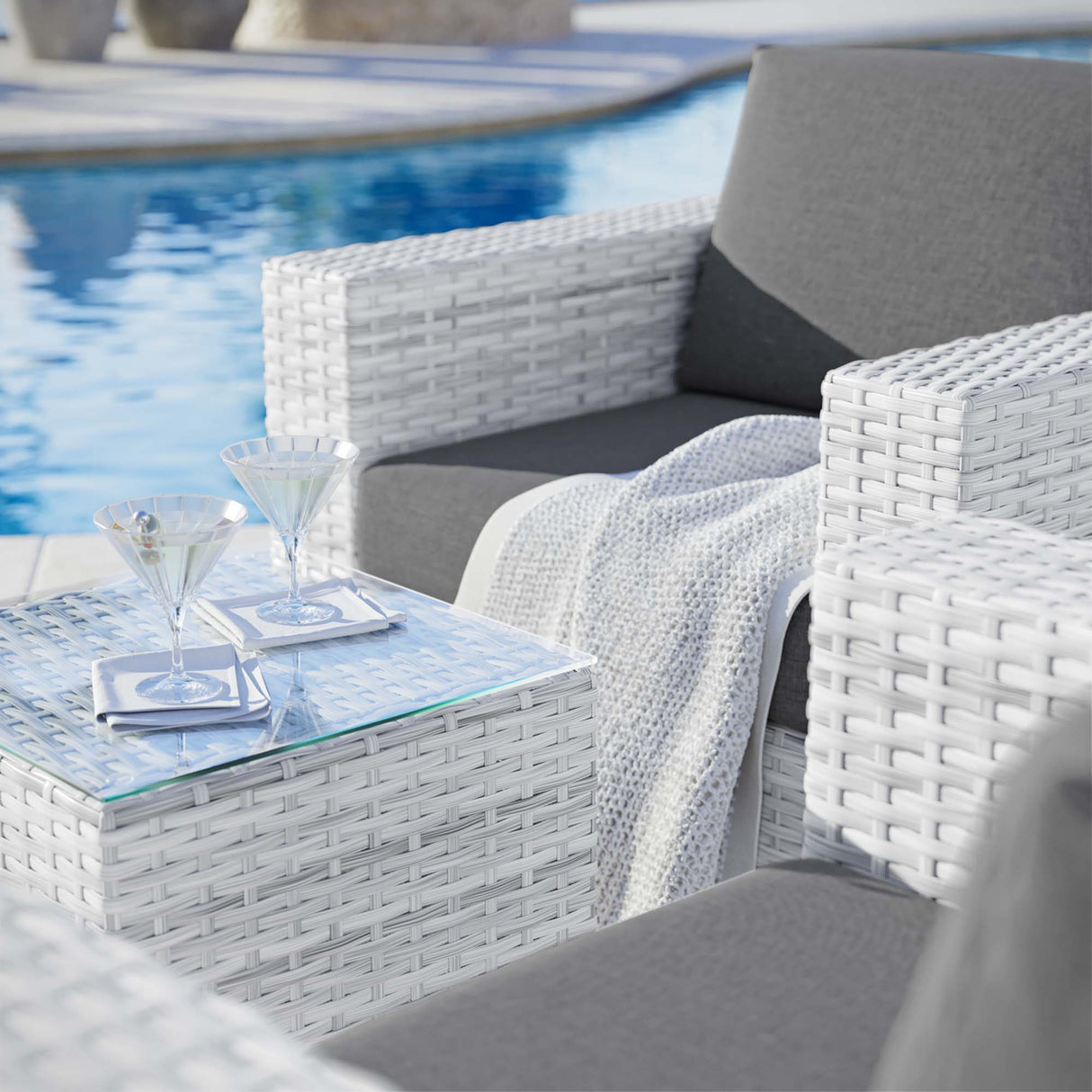 Convene 3-Piece Outdoor Patio Set - Modern Coastal & Weather-Resistant Wicker