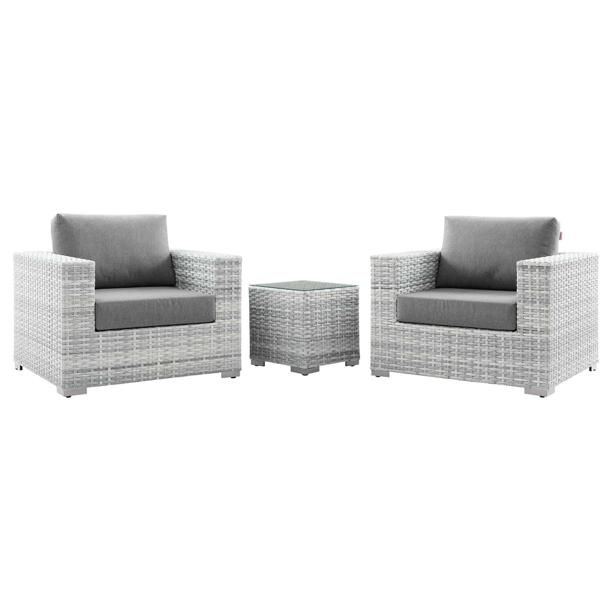 Convene 3-Piece Outdoor Patio Set - Modern Coastal & Weather-Resistant Wicker