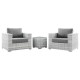 Convene 3-Piece Outdoor Patio Set - Modern Coastal & Weather-Resistant Wicker