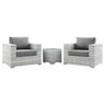 Convene 3-Piece Outdoor Patio Set - Modern Coastal & Weather-Resistant Wicker