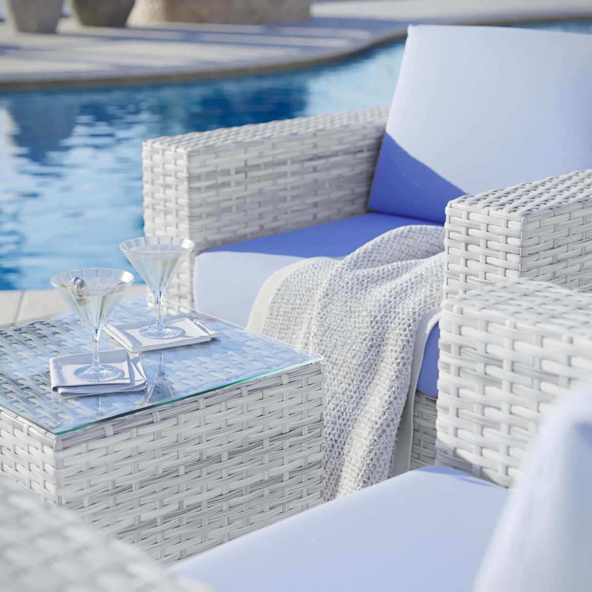Convene 3-Piece Outdoor Patio Set - Modern Coastal & Weather-Resistant Wicker