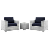 Convene 3-Piece Outdoor Patio Set - Modern Coastal & Weather-Resistant Wicker