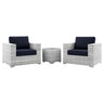 Convene 3-Piece Outdoor Patio Set - Modern Coastal & Weather-Resistant Wicker