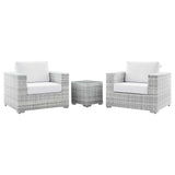 Convene 3-Piece Outdoor Patio Set - Modern Coastal & Weather-Resistant Wicker
