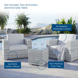 Convene 3-Piece Outdoor Patio Set - Modern Coastal & Weather-Resistant Wicker