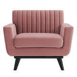 Engage Channel Tufted Performance Velvet Armchair - Mid-Century Modern & Stain-Resistant