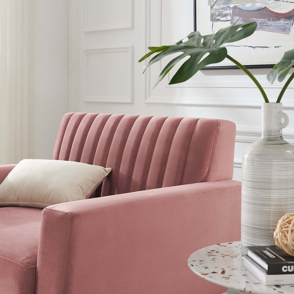 Engage Channel Tufted Performance Velvet Armchair - Mid-Century Modern & Stain-Resistant