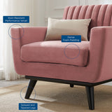 Engage Channel Tufted Performance Velvet Armchair - Mid-Century Modern & Stain-Resistant