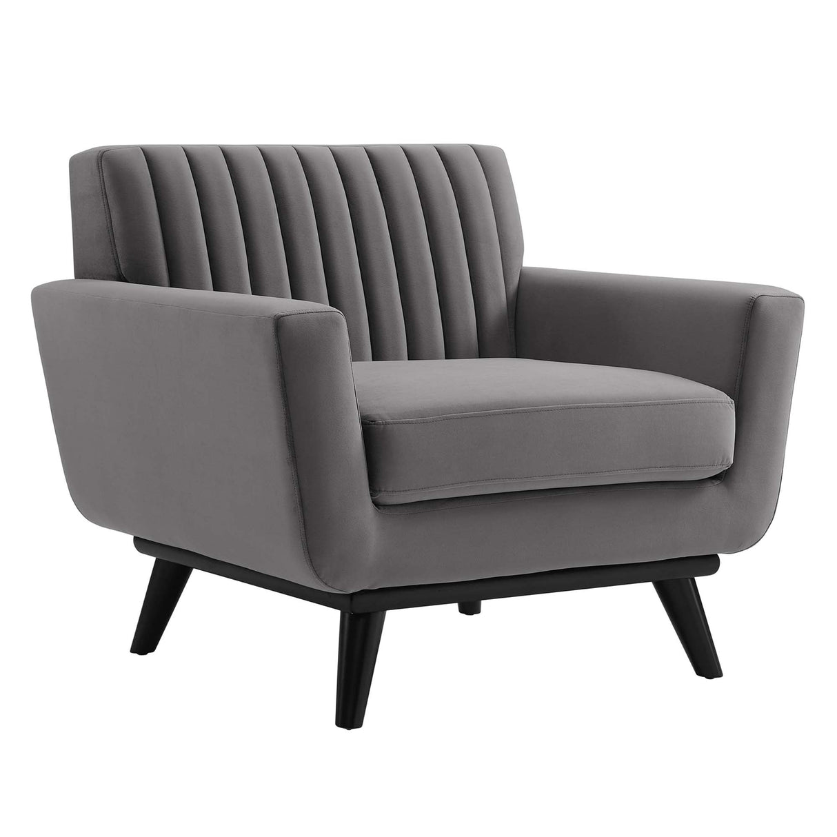Engage Channel Tufted Performance Velvet Armchair - Mid-Century Modern & Stain-Resistant