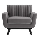 Engage Channel Tufted Performance Velvet Armchair - Mid-Century Modern & Stain-Resistant