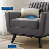 Engage Channel Tufted Performance Velvet Armchair - Mid-Century Modern & Stain-Resistant