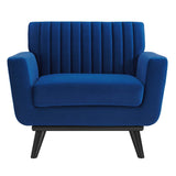 Engage Channel Tufted Performance Velvet Armchair - Mid-Century Modern & Stain-Resistant