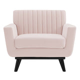 Engage Channel Tufted Performance Velvet Armchair - Mid-Century Modern & Stain-Resistant