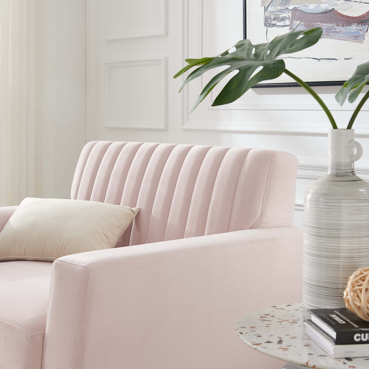 Engage Channel Tufted Performance Velvet Armchair - Mid-Century Modern & Stain-Resistant
