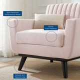 Engage Channel Tufted Performance Velvet Armchair - Mid-Century Modern & Stain-Resistant